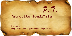 Petrovity Tomázia névjegykártya